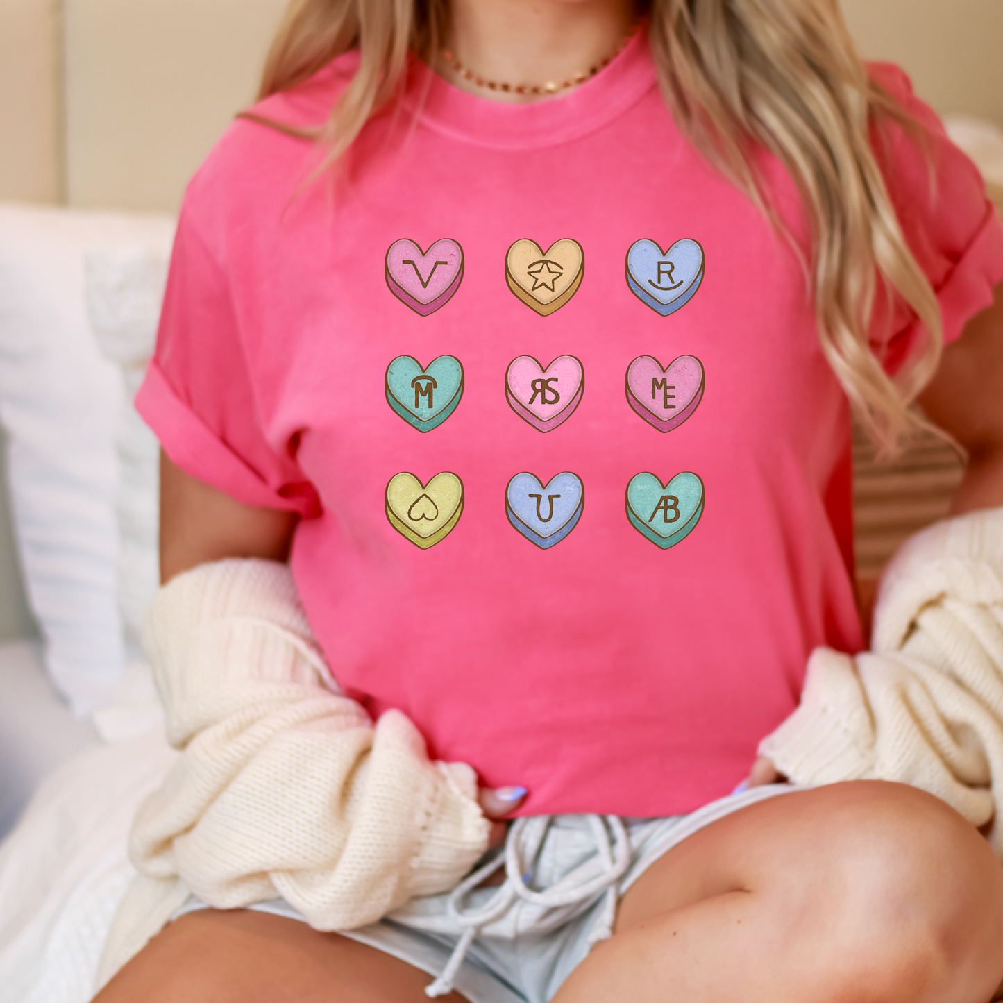 Valentines Candy Heart Brands Tee