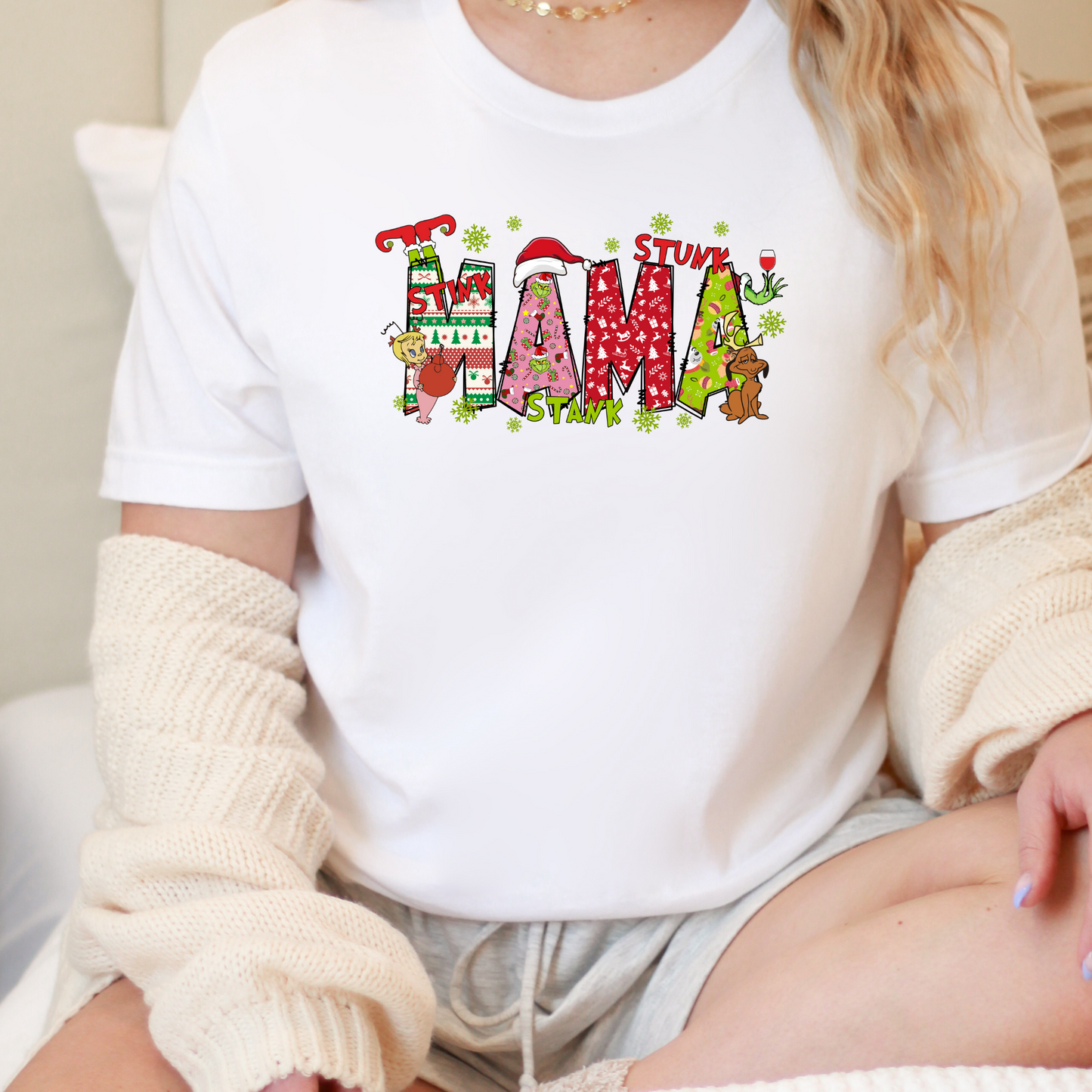 Mama Grinch Stink Stank Stunk Longsleeve and Short Sleeve